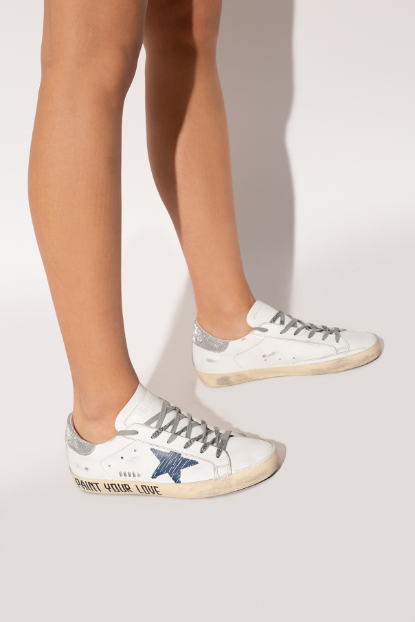スニーカー Golden  'Superstar Classic' Sneakers Adidas White And Gold Superstar Tennis Shoe Size 6.5 US